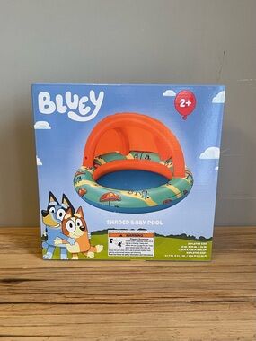 Bluey Shaded Baby Pool - Orange & Green with surprise extras